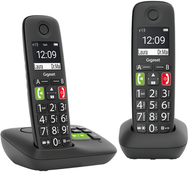 Телефон стаціонарний Gigaset E290 Duo Black (L36852-H2901-B101)
