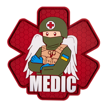 ПВХ патч "Военный медик" красный - Brand Element