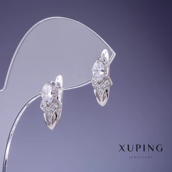 Серьги Xuping «Тюльпан» 15×8 мм, с родиевым покрытием, ida55321
