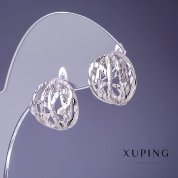 Серьги Xuping с родиевым покрытием 14×15 мм, ida55439