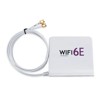 Антенна универсальная двойная WiFi 6E 4G GSM 7dBi 2.4/5.8GHz RP SMA выносная 2м для роутеров модемов репитеров