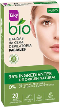 Воскові смужки Taky Bio Facial Wax Strips 20 шт (8411014101669)