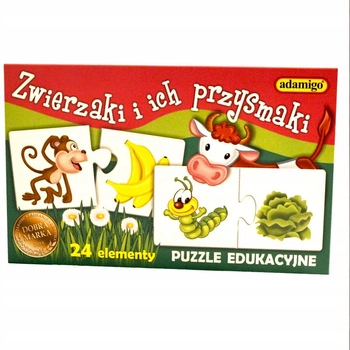 Puzzle Adamigo Zwierzaki i Przysmaki 24 x 15 cm 24 elementy (5902410006519)