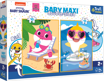 Puzzle do kolorowania Trefl Baby Maxi Baby Shark Happy day 40 x 30 cm 2 x 10 elementów (5900511430059)