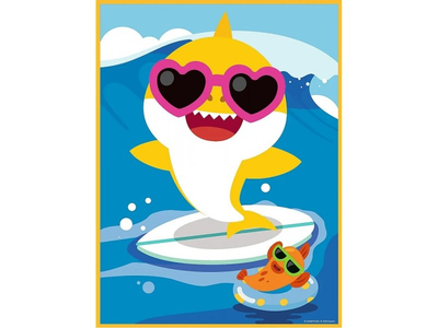 Пазли-розмальовки Trefl Baby Maxi Baby Shark Happy day 40 x 30 см 2 x 10 деталей (5900511430059)