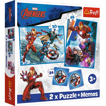 Набір пазлів + картки Trefl Marvel Avengers Герої у дії 48+30 деталей (5900511933338)