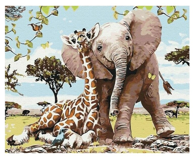 Malowanie po numerach Symag Paint it Przyjaciele z safari 40 x 50 cm (5904433380744)