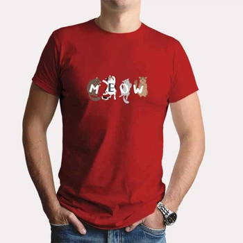 Футболка чоловіча JHK "Коти Мяу" 5XL Червоний (MD-25-1863-31-13)