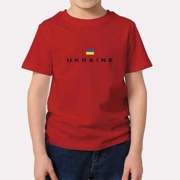 Футболка дитяча JHK "Ukraine прапор України" 116 см Червоний (MD-30-1081-34-13)