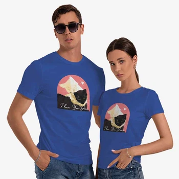 Парні футболки JHK "I love you dear" XS Синій (MD-36-537-10-23)