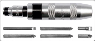 Отвертка реверсивная ударная YATO квадрат 1/2" 7 насадок 5/16" CrV (YT-2802)