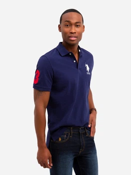 Поло довге чоловіче U.S. Polo Assn 113044-8800A(classic navy-white) XL Темно-синє (786667134165)