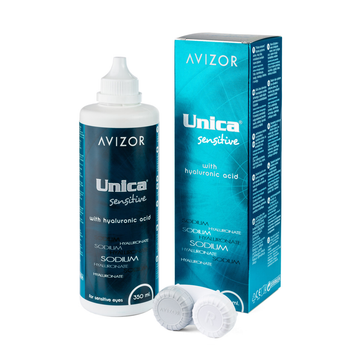 Unica Sensetive \ 350 мл \ Розчин для лінз \ Avizor з гіалуроновою кислотою