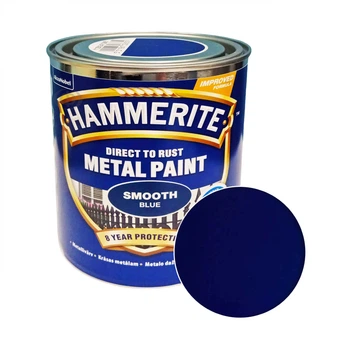 Краска гладкая финишная декоративная Hammerite Metal Paints, 0,75 л, Синий, Глянцевый