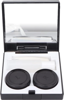 Контейнер для хранения контактных линз MOONBIFFY дорожный набор с пинцетом, флаконом для жидкости и футляром, черный (75407996)