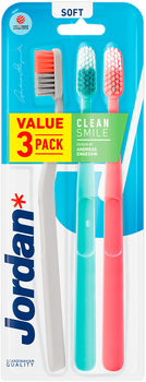 Набір зубних щіток Jordan Clean Smile Soft 3 шт (7046110070192)