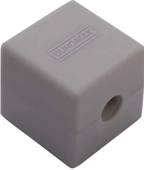 Точилка BUROMAX CUBE, RUBBER TOUCH, 1 отв., контейнер, пласт. корпус (BM.4757-g)