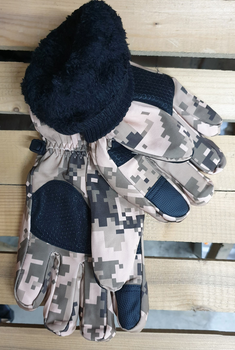 Перчатки водонепроницаемые на меху с сенсорным эфектом, мужские зимние перчатки Пиксель XL