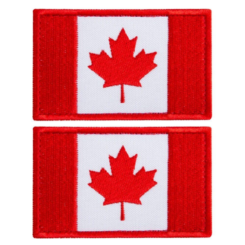 Набір шевронів 2 шт. із липучкою Прапор Канади 5х8 см