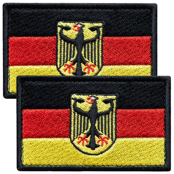 Набір шевронів 2 шт нашивка з липучкою Прапор Німеччини 5х8 см, вишитий патч (800029795) TM IDEIA