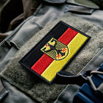 Набір шевронів 2 шт нашивка з липучкою Прапор Німеччини 5х8 см, вишитий патч (800029795) TM IDEIA