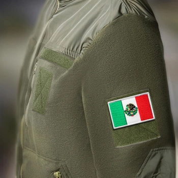 Набір шевронів 2 шт нашивка з липучкою Прапор Мексики 5х8 см, вишитий патч (800029802) TM IDEIA