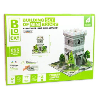 Строительный набор Strateg BLOCKY из мини-кирпичиков Лесная Башня 255 эл (31019)