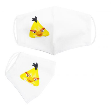 Многоразовая 4-х слойная защитная маска "Angry birds Чак" размер 3, 7-14 лет (TS271195153177)