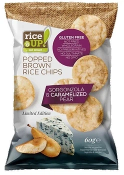 Чипсы рисовые со вкусом сыра горганзоллы и карамелизованной груши Rice Up 60г
