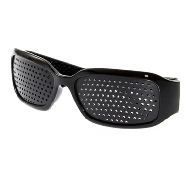 Перфорационные очки тренажеры Skatolly для коррекции зрения в пластиковой оправе, цв. черный (75638712)