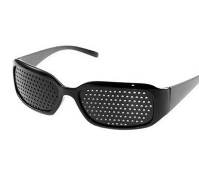 Перфорационные очки тренажеры Skatolly для коррекции зрения в пластиковой оправе, цв. черный (75638712)
