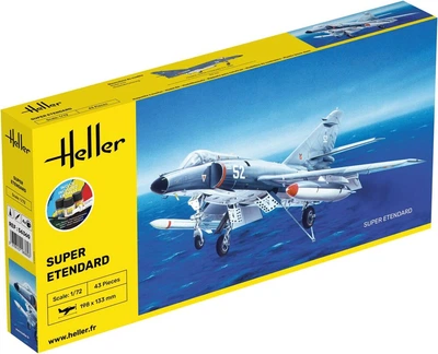 Сборная модель 1/72 французский одномоторный истребитель Super Etendard Стартовый набор Heller 56360