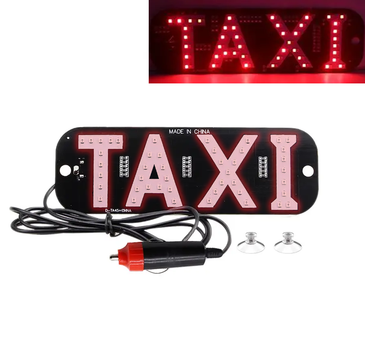 LED такси шашка светодиодная табличка TAXI подсветка с прикуривателем, красная