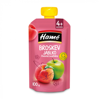 Дитяче пюре Hame Pouch Яблуко, персик, 100 г (8595139797515)