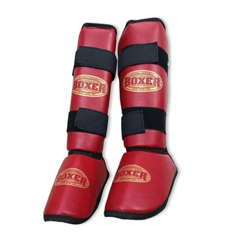 Защита голени и стопы BOXER кожвинил Элит XL красная