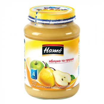 Дитяче пюре Hame яблуко та груша 190 г (8595139712679)