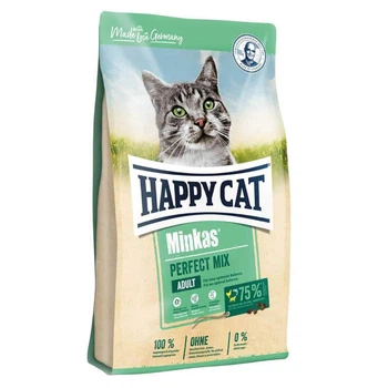 Happy Cat (Хэппи Кэт) Minkas Perfect Mix - Сухой корм с курицей, рыбой и ягненком для взрослых кошек, 10 кг