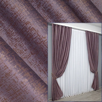 Комплект готовых штор VR-Textil Бархат № 1324ш Сливовый 100х270 см 2 шт (31-590)