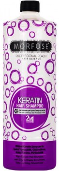 Шампунь MORFOSE Keratin Hair Shampoo 2 в 1 для пошкодженого волосся 1000 мл (8680678831148)