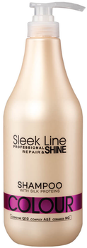 Szampon Stapiz Sleek Line Colour Shampoo z jedwabiem do włosów farbowanych 1000 ml (5904277710493)