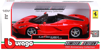 Samochód Bburago Ferrari LaFerrari Aperta 70th Anniversary Collection Red 1:24 (4893993260225)