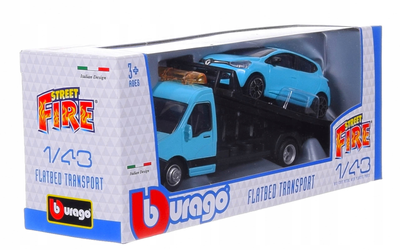 Ciężarówka holownicza Bburago Laweta Renault Clio Blue z modelem samochodu 1:43 (4893993013524)