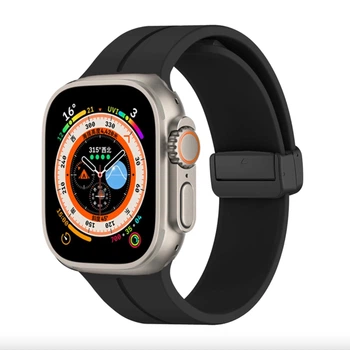 Силіконовий ремінець Fruct Magnetic Buckle для Apple Watch 38/40/41/42 mm Магнітна застібка Black