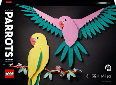 Zestaw klocków Lego Art Kolekcja zwierząt. Papugi Ary 644 części (31211)