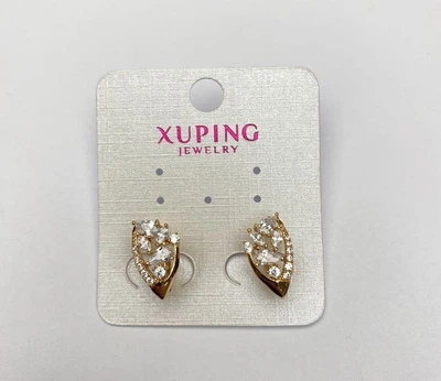 Серьги Xuping Позолота 18К с белыми кристаллами, диаметр 16х9 мм+, ida56830