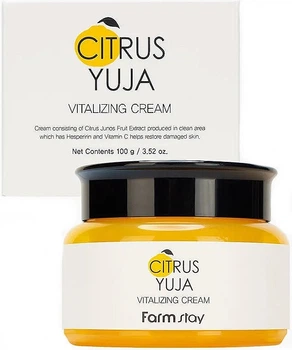 Освіжаючий крем для шкіри обличчя, шиї та декольте - FarmStay Citrus Yuja Vitalizing Cream 100g.