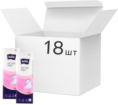 Упаковка гігієнічних прокладок Bella Nova Maxi 10 шт х 18 пачок (BE-012-MW10-W01)