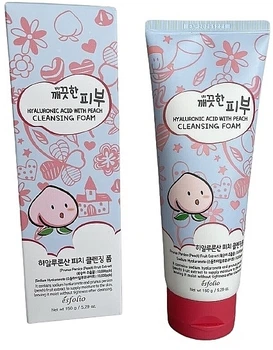 Пенка для умывания с гиалуроновой кислотой и персиком - Esfolio Pure Skin Hyaluronic Acid With Peach Cleansing Foam 150g (1272233-139192)