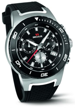 Часы наручные Seculus 4488.2.503 black, ss tr-ipb silver, silicon black