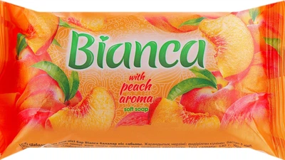 Мило туалетне тверде "Персик" - Bianca Peach Aroma Soft Soap 140g (665035-37657)